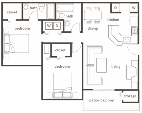 A black and white image of a floor plan for a house.